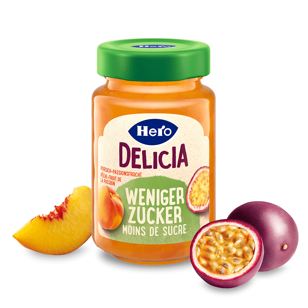 Delicia Weniger Zucker Pfirsich-Passionsfrucht
